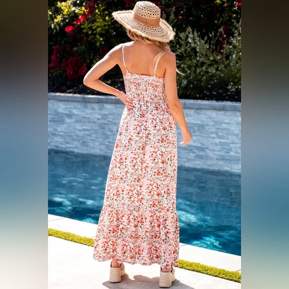 Floral Boho Maxi Dress With Ruffles - Picture 3 of 14
